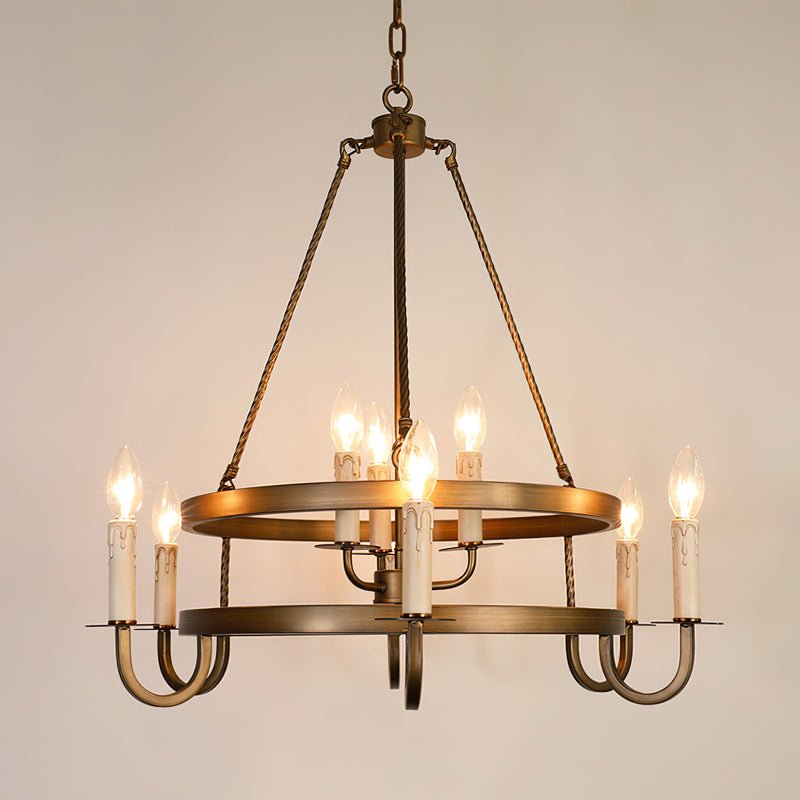 Vintara Brass Candle Chandelier - Lamp Outdoor