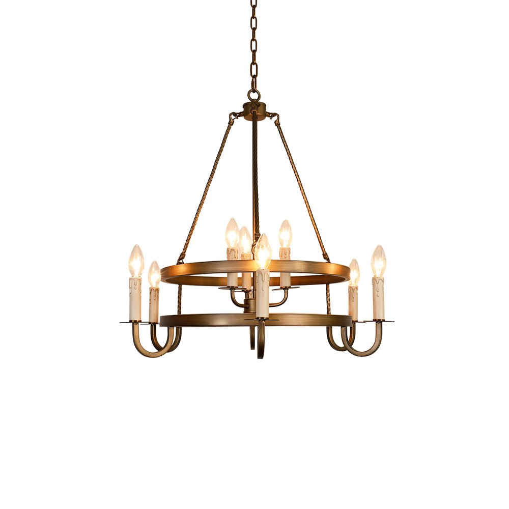 Vintara Brass Candle Chandelier - Lamp Outdoor