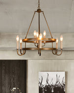 Vintara Brass Candle Chandelier - Lamp Outdoor