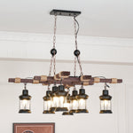 Vintage Wood Glass Chandeliers - Lamp Outdoor