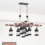Vintage Wood Glass Chandeliers - Lamp Outdoor
