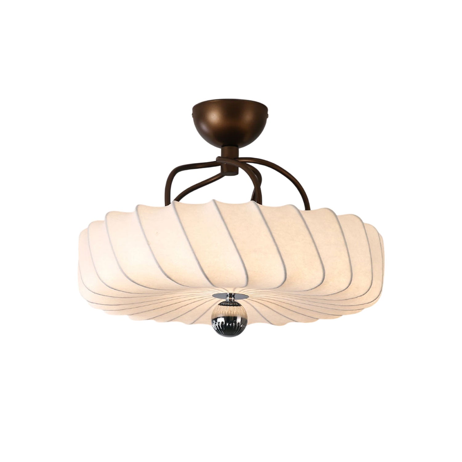 Zelore Swirl Fabric Bronze Pendant Light - Lamp Outdoor