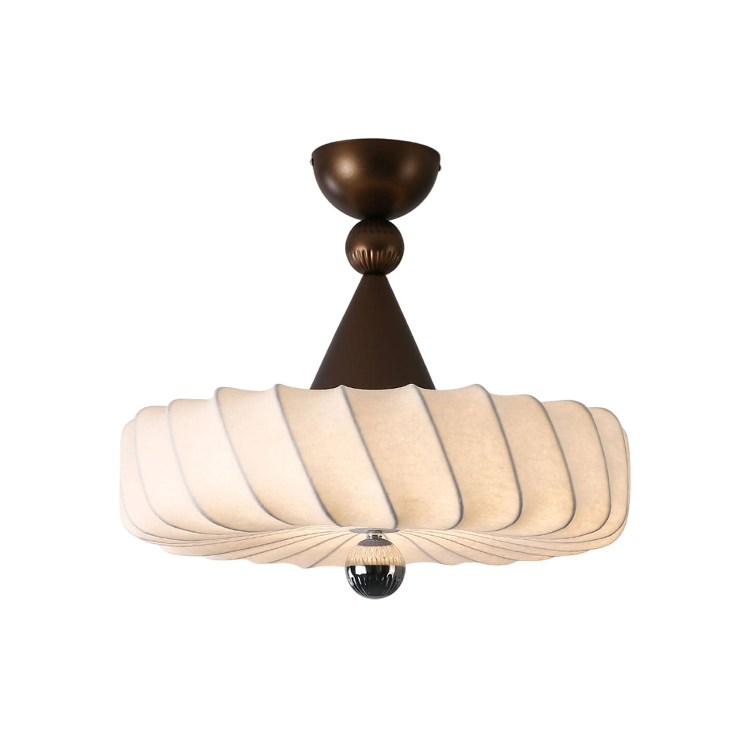 Zelore Swirl Fabric Bronze Pendant Light - Lamp Outdoor