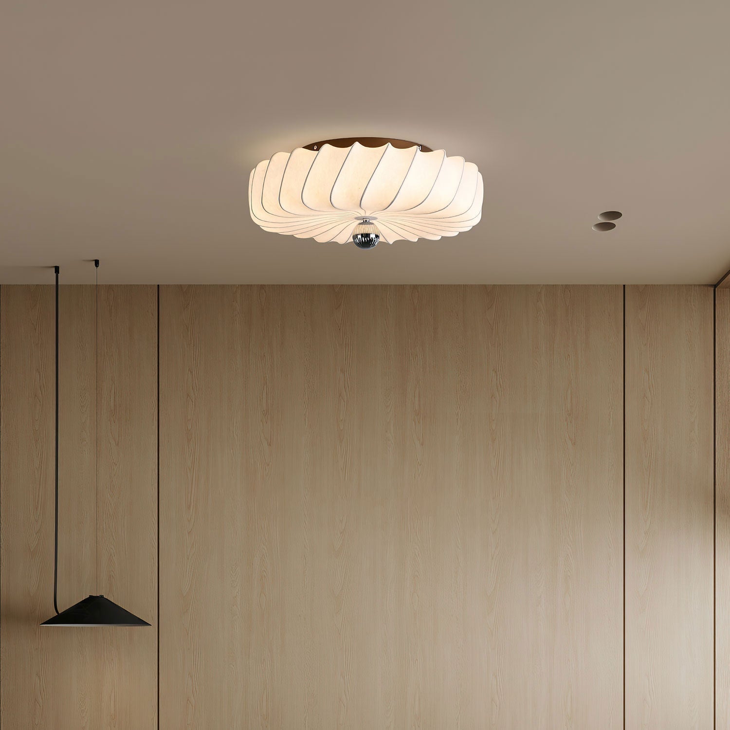 Zelore Swirl Fabric Bronze Pendant Light - Lamp Outdoor