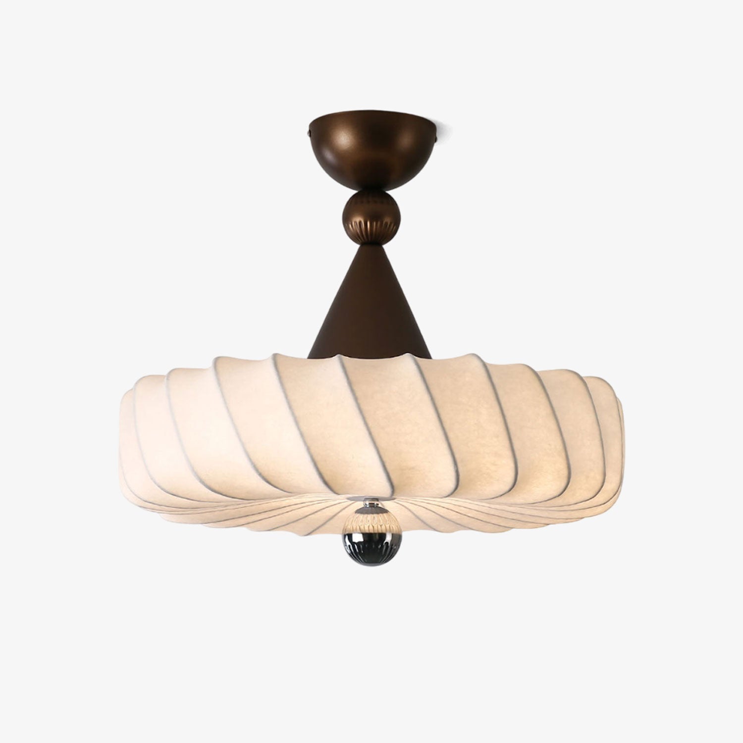 Zelore Swirl Fabric Bronze Pendant Light - Lamp Outdoor