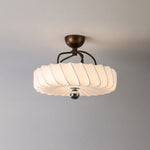 Zelore Swirl Fabric Bronze Pendant Light - Lamp Outdoor