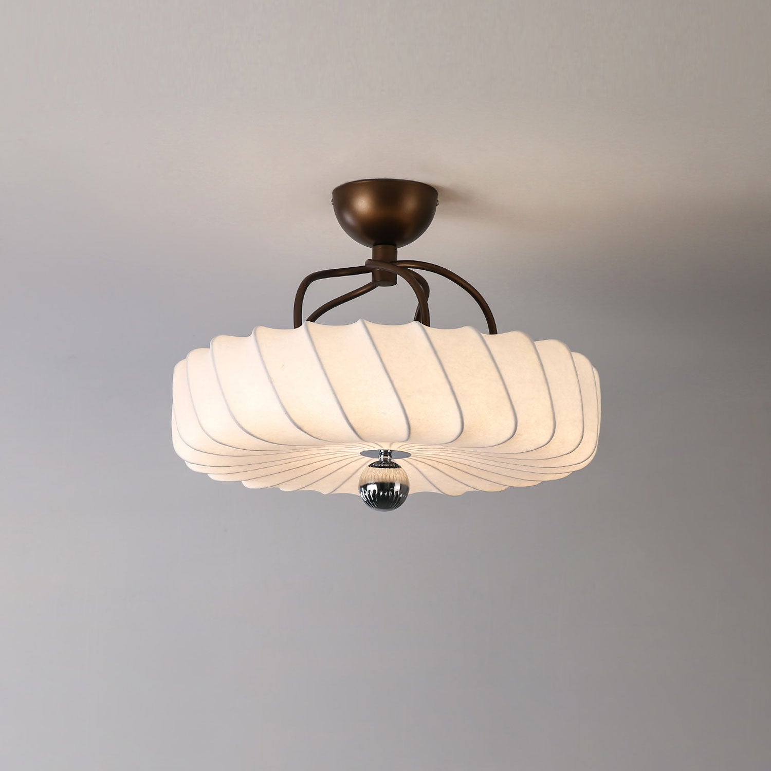 Zelore Swirl Fabric Bronze Pendant Light - Lamp Outdoor