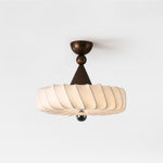 Zelore Swirl Fabric Bronze Pendant Light - Lamp Outdoor