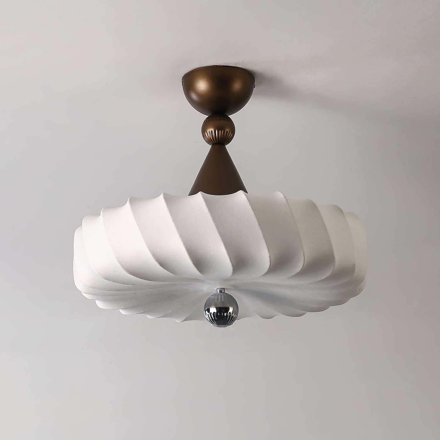 Zelore Swirl Fabric Bronze Pendant Light - Lamp Outdoor
