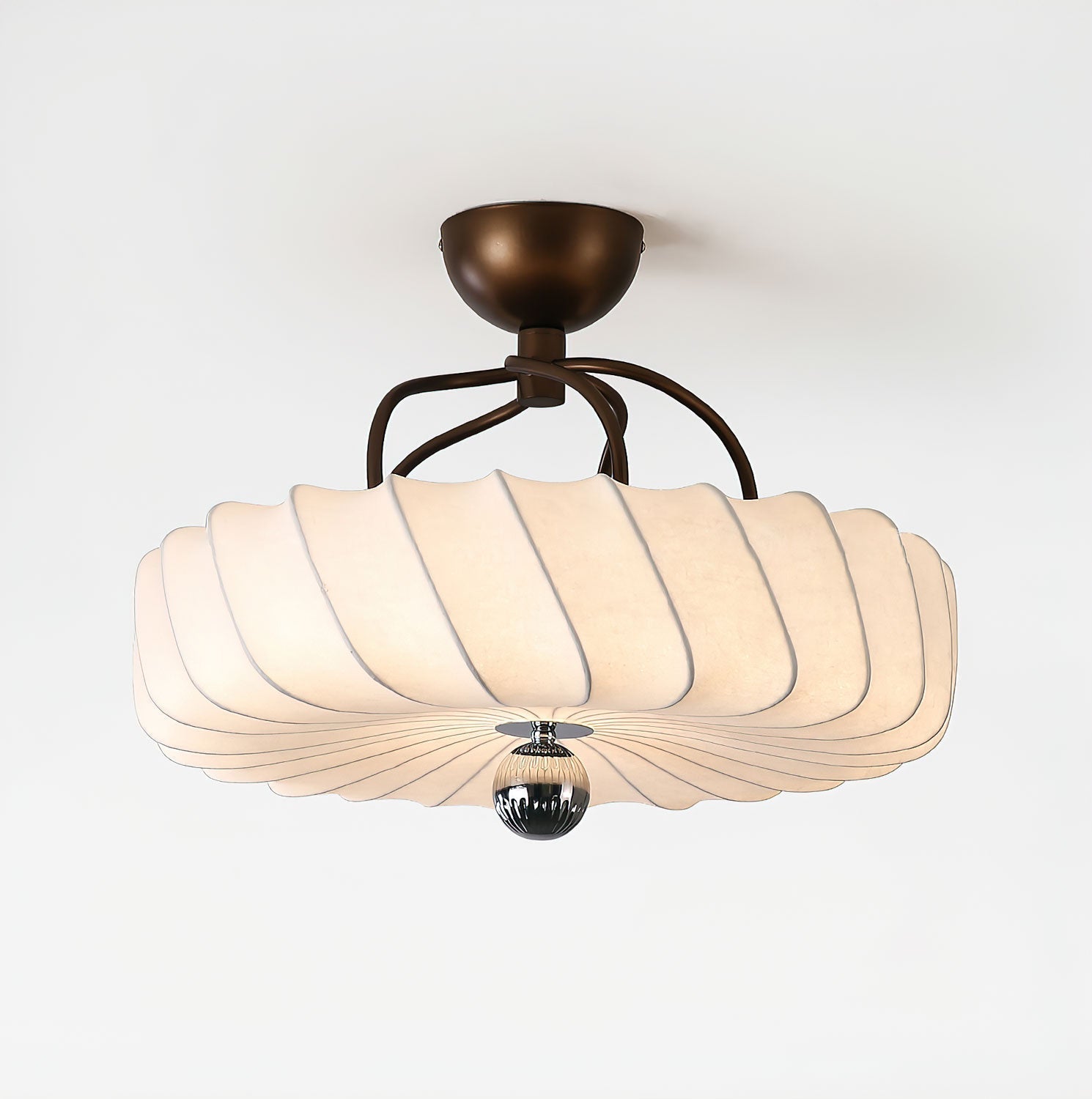 Zelore Swirl Fabric Bronze Pendant Light - Lamp Outdoor