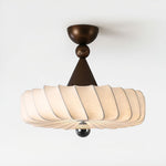 Zelore Swirl Fabric Bronze Pendant Light - Lamp Outdoor