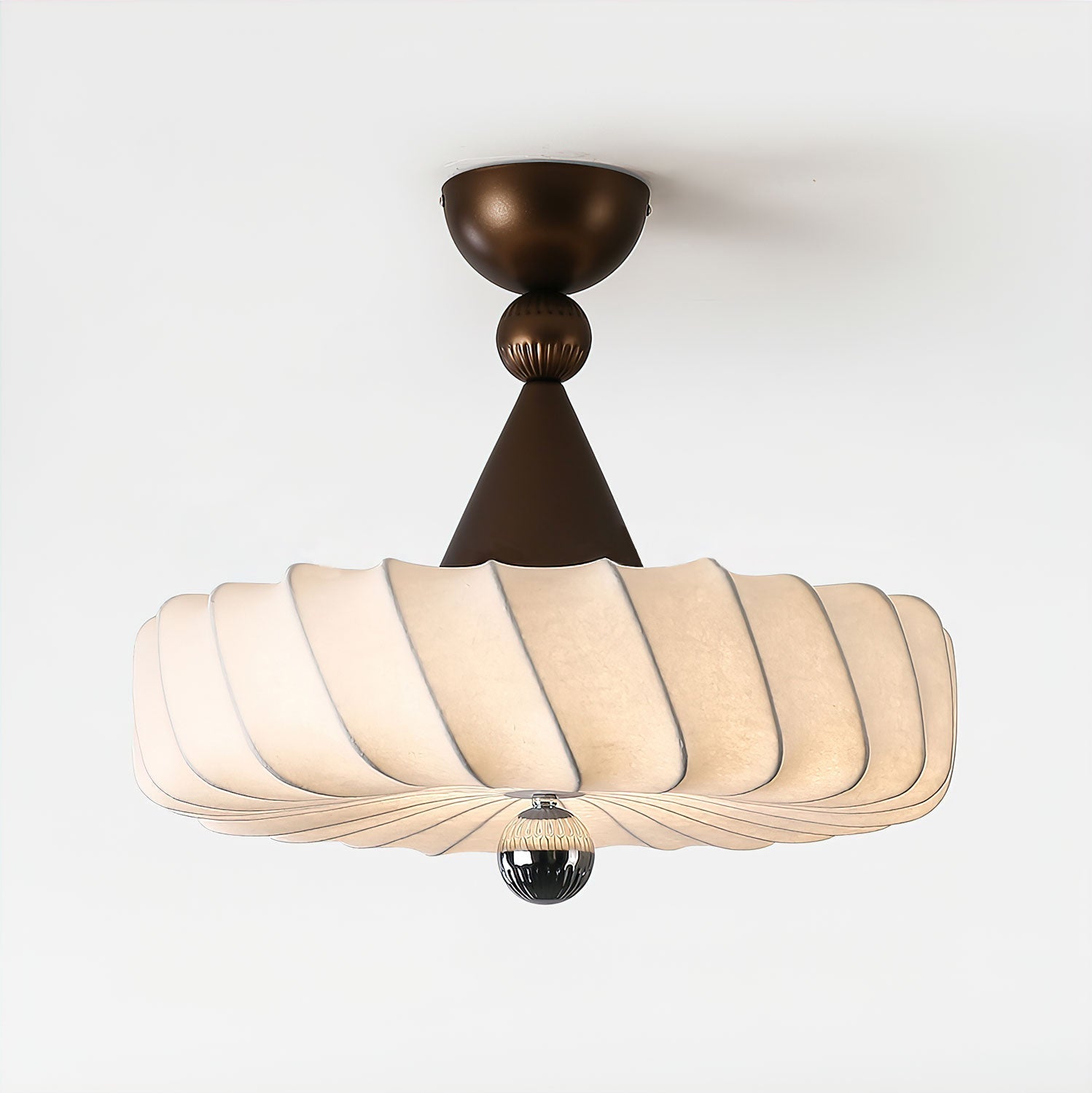 Zelore Swirl Fabric Bronze Pendant Light - Lamp Outdoor