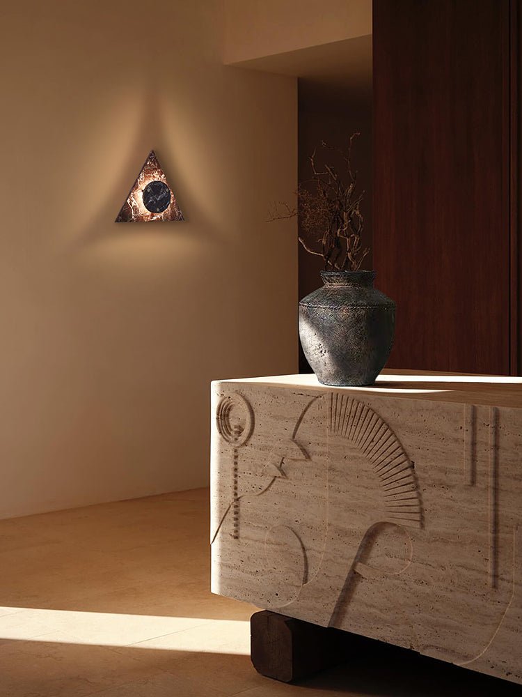 Pyramid Rustic Marble Wall Light - Lamp Outdoor