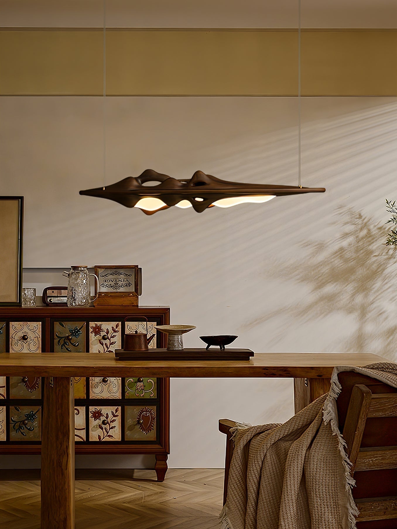 Ulsorira Topographic Wood Pendant Light - Lamp Outdoor