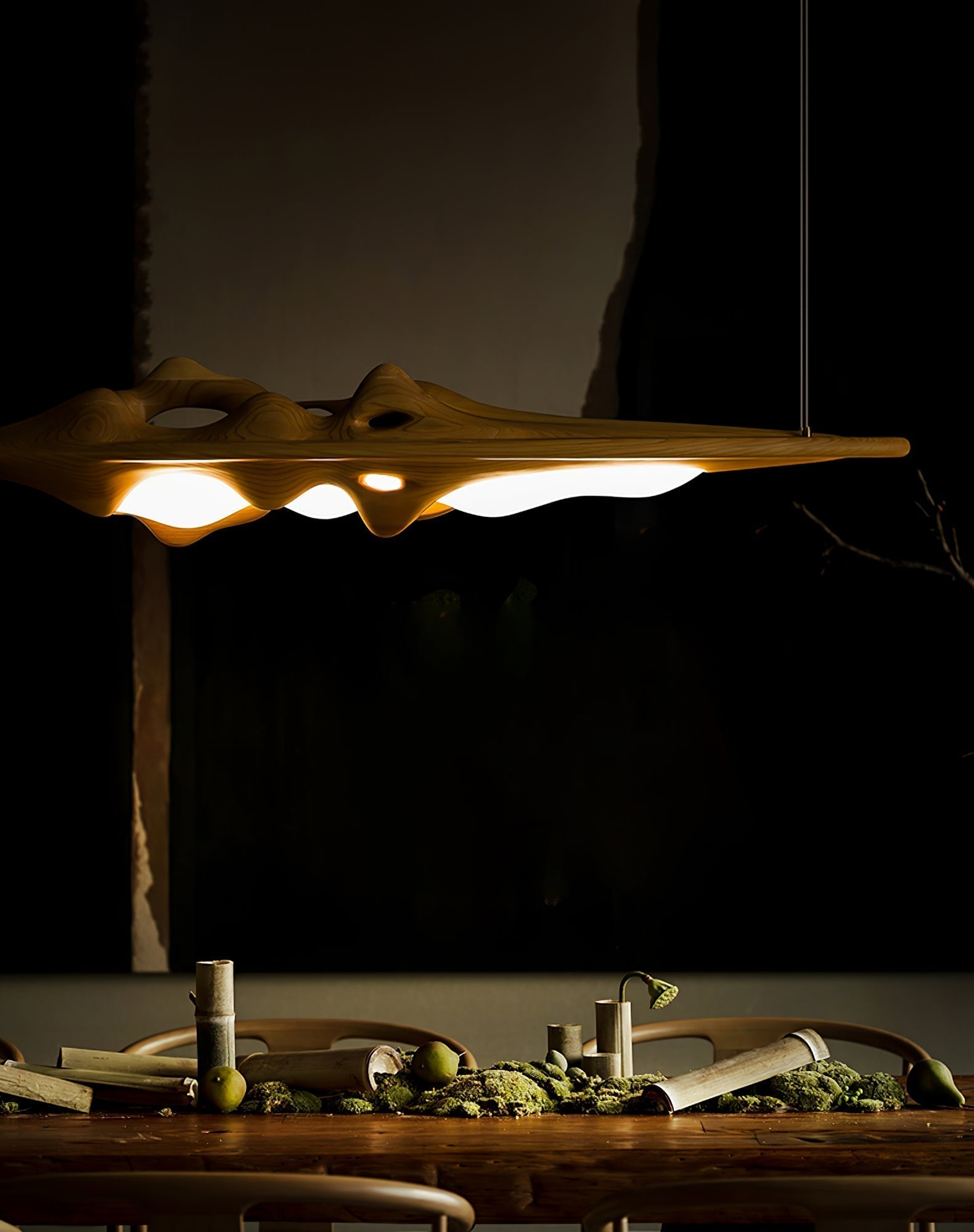Ulsorira Topographic Wood Pendant Light - Lamp Outdoor
