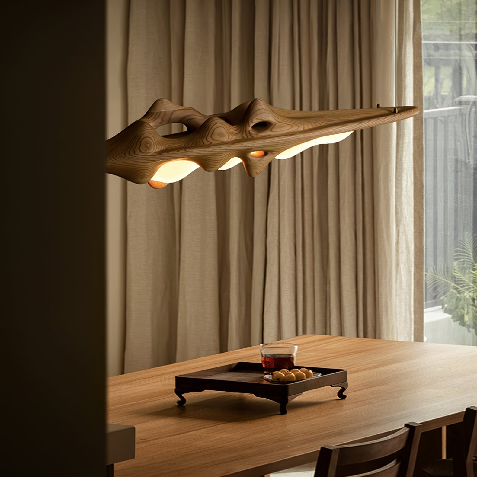 Ulsorira Topographic Wood Pendant Light - Lamp Outdoor