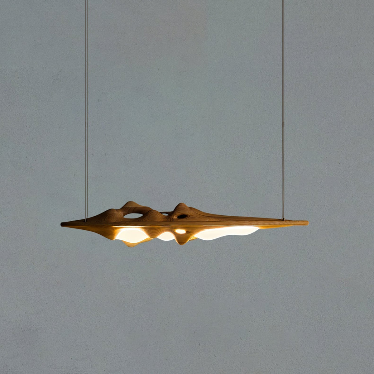 Ulsorira Topographic Wood Pendant Light - Lamp Outdoor