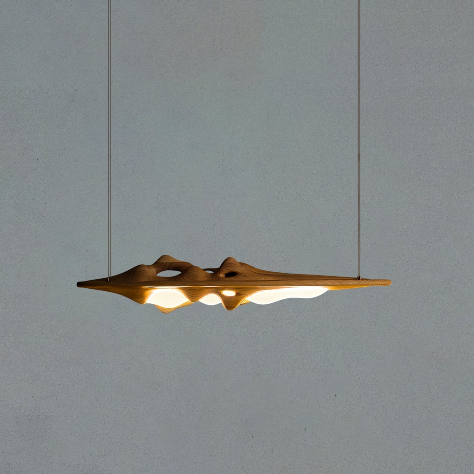 Ulsorira Topographic Wood Pendant Light - Lamp Outdoor