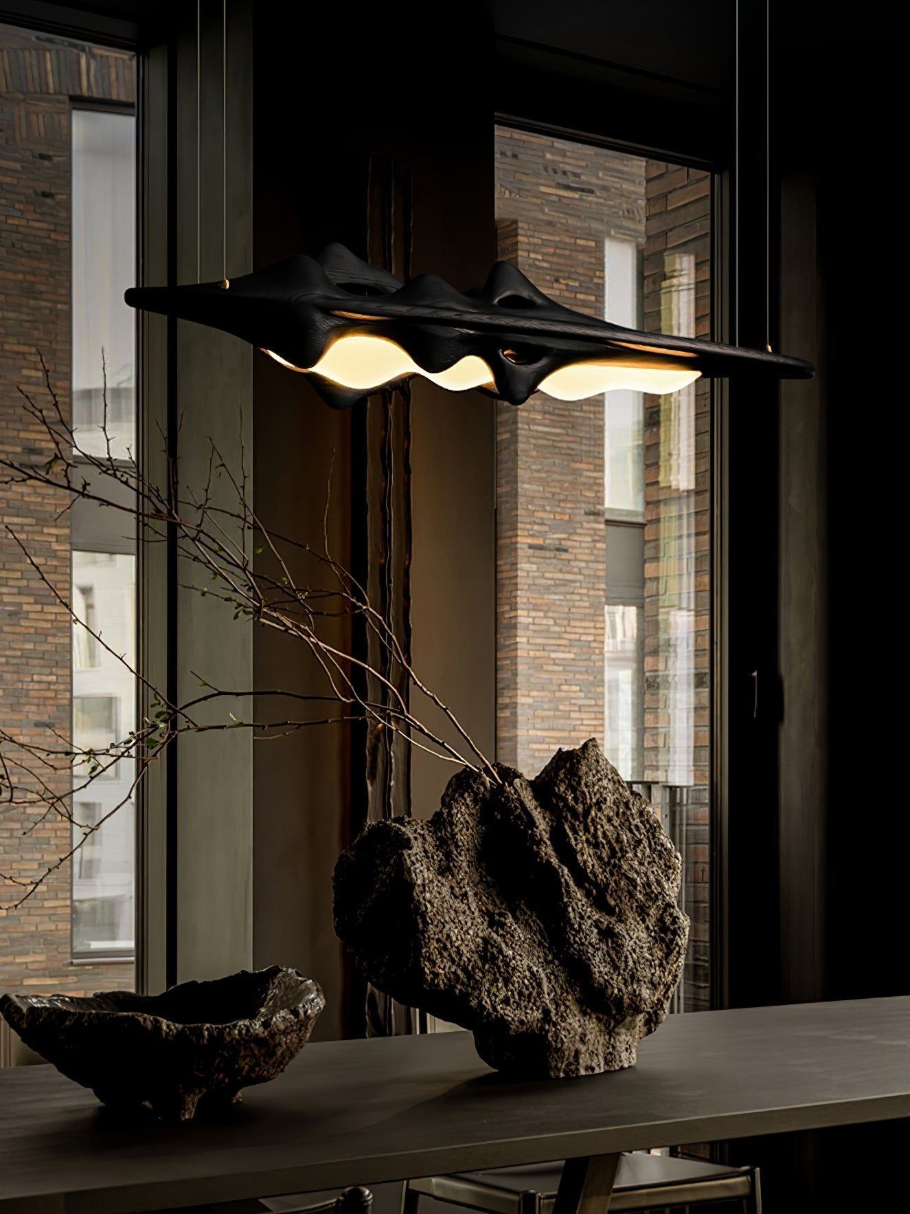 Ulsorira Topographic Wood Pendant Light - Lamp Outdoor