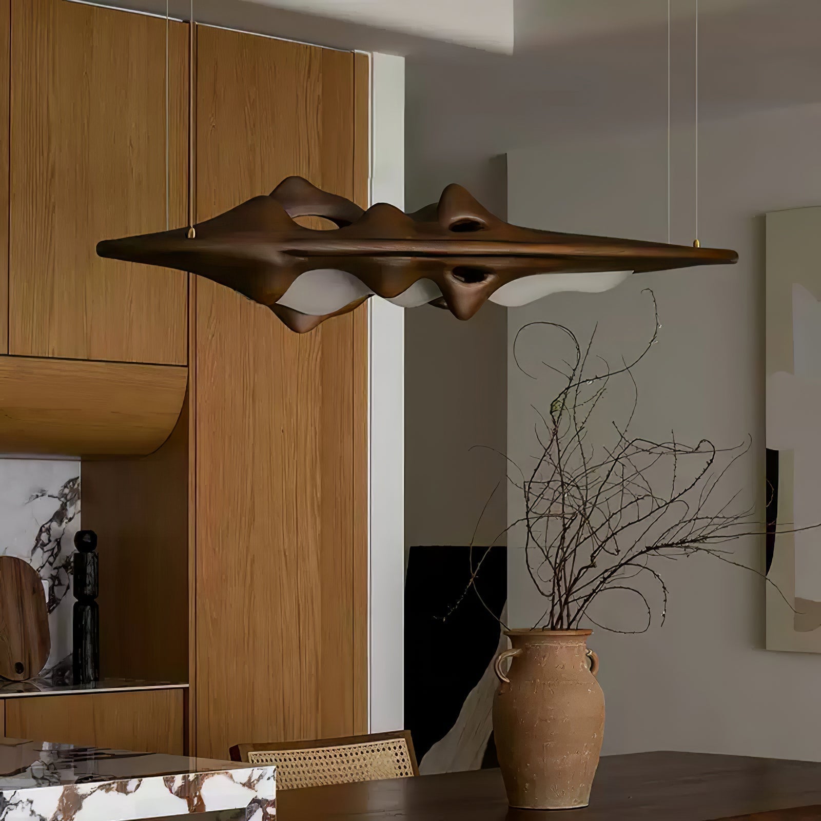 Ulsorira Topographic Wood Pendant Light - Lamp Outdoor