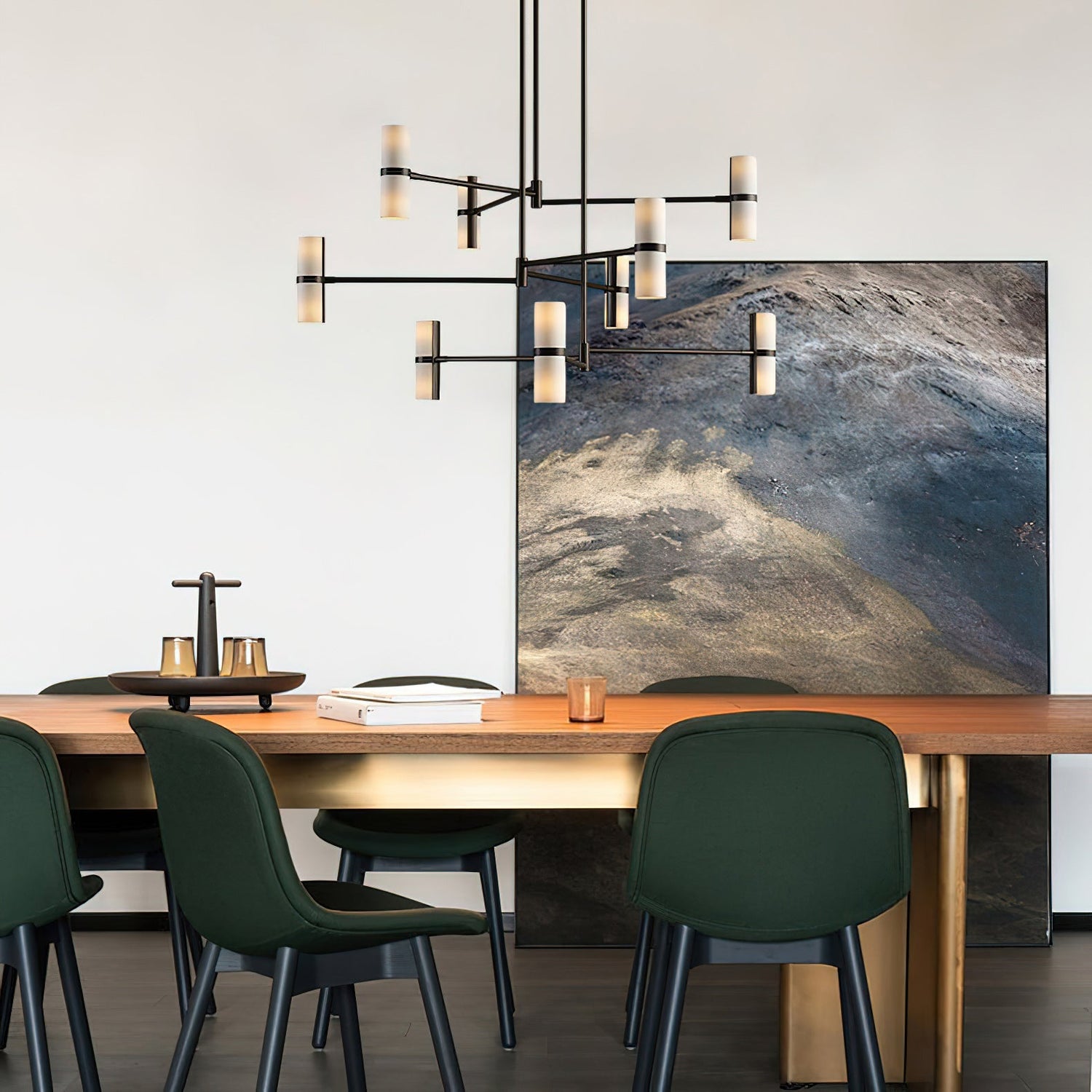 Voltaire Chandelier Brass Contemporary