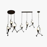 Miro Retro Modern Iron Man Pendant Light, Black - Lamp Outdoor