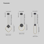 Doria Modern LED Pendant Light Black/White Metal Living Room - Lamp Outdoor
