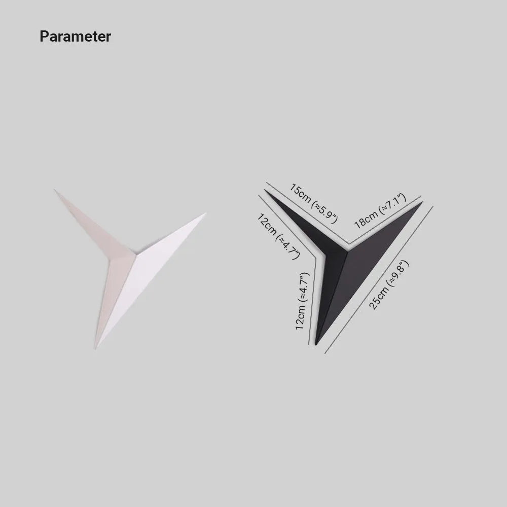 Calno Metal Modern LED Wall lamps for Bedroom, Triangle - Lamp Outdoor