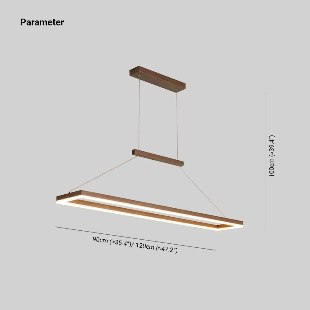 Gloen Modern Rectangular Hanging Pendant Light, Gold/Coffee - Lamp Outdoor