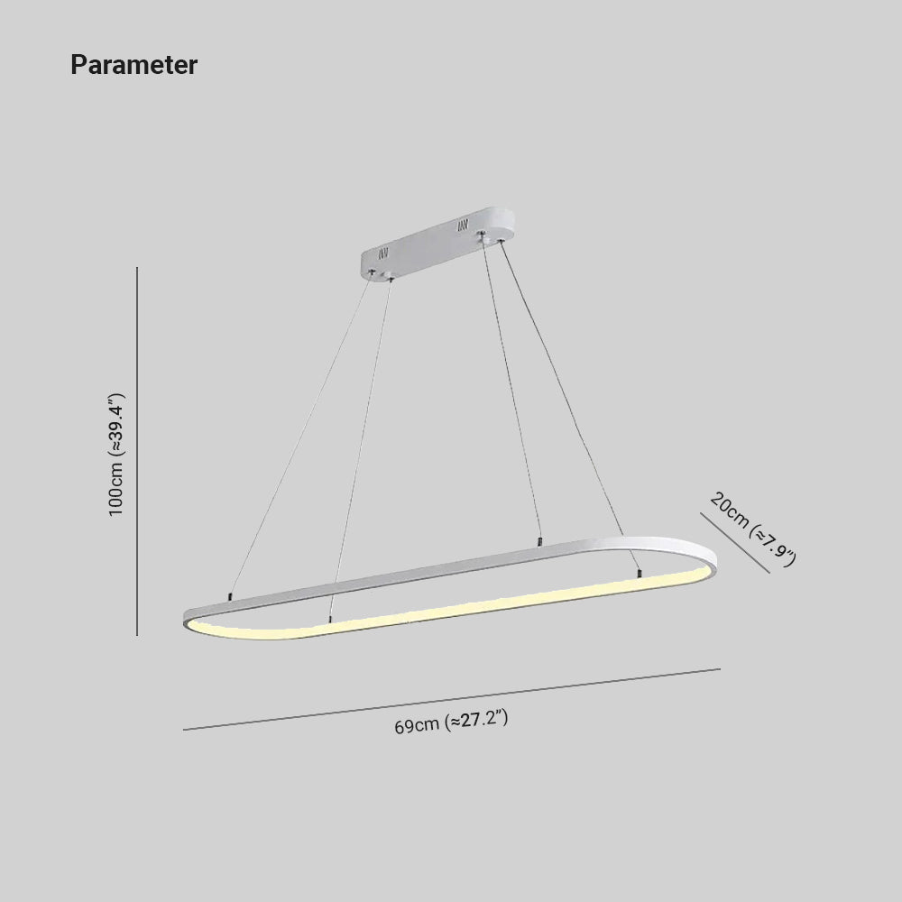 Junel Minimalist Oval Interior Hanging Pendant Light - Lamp Outdoor