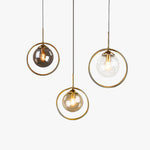 Zoey Glass Pendant Light with a Metal Ring - Lamp Outdoor