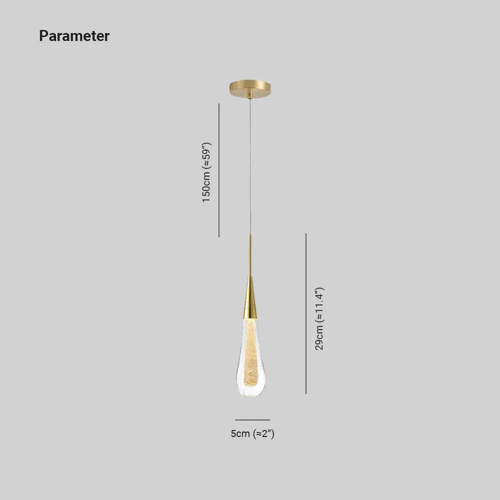 Kristy Pendant Light Crystal & Glass Droplet, Gold - Lamp Outdoor