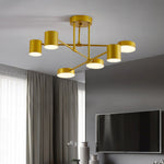 Quor LED Flush Ceiling Light, Black/White/Gold 6 Head - Lamp Outdoor