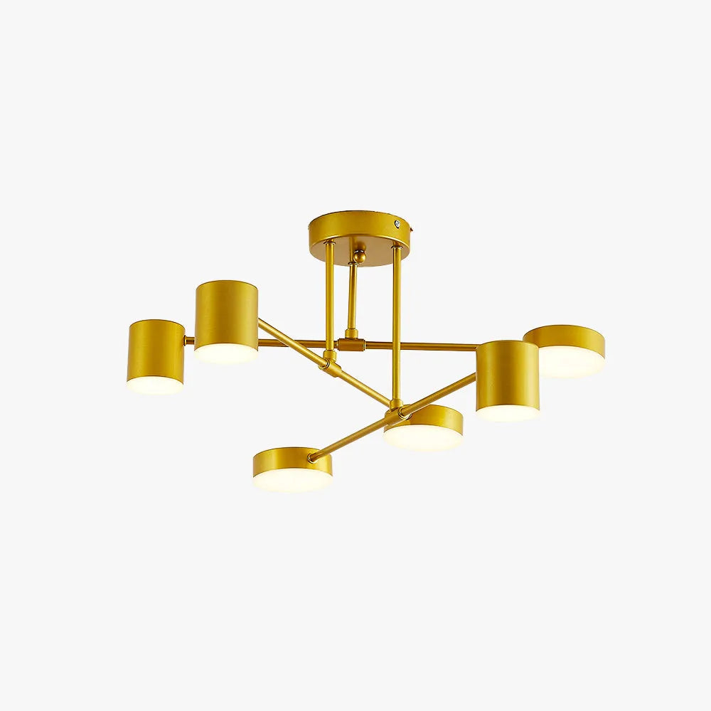 Quor LED Flush Ceiling Light, Black/White/Gold 6 Head - Lamp Outdoor