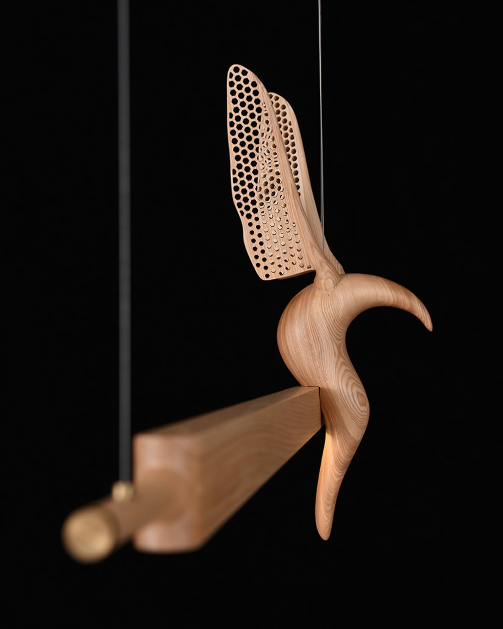 Varinisra Sculptural Oak Pendant Light - Lamp Outdoor