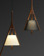 Zovenarae Triangular Wood Pendant Light - Lamp Outdoor