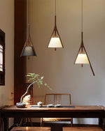 Zovenarae Triangular Wood Pendant Light - Lamp Outdoor