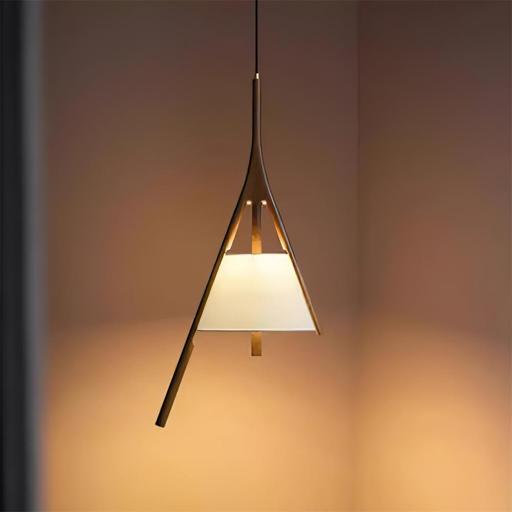 Zovenarae Triangular Wood Pendant Light - Lamp Outdoor