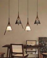 Zovenarae Triangular Wood Pendant Light - Lamp Outdoor