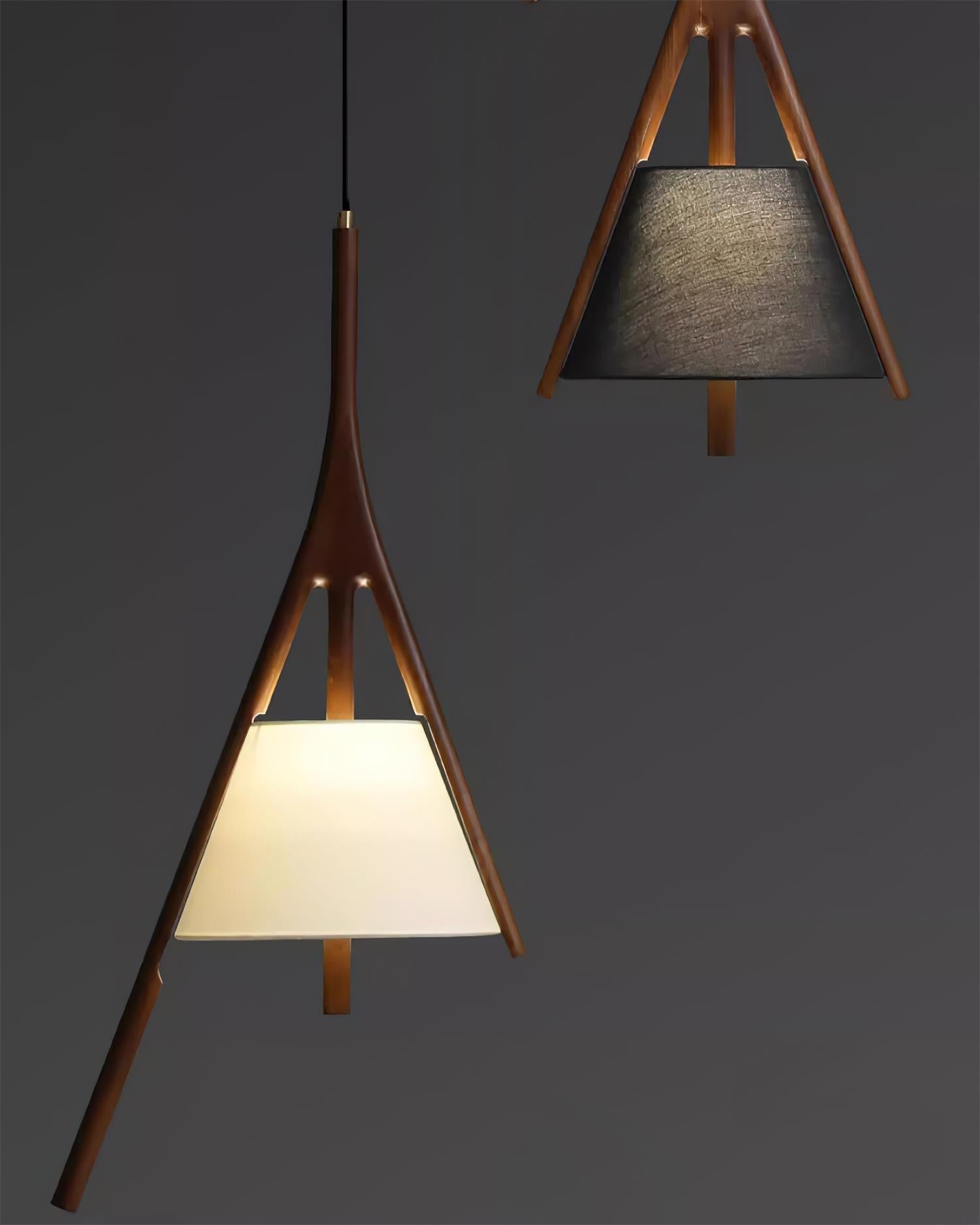 Zovenarae Triangular Wood Pendant Light - Lamp Outdoor