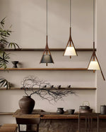 Zovenarae Triangular Wood Pendant Light - Lamp Outdoor