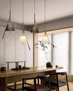Zovenarae Triangular Wood Pendant Light - Lamp Outdoor