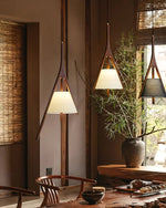 Zovenarae Triangular Wood Pendant Light - Lamp Outdoor