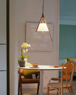 Zovenarae Triangular Wood Pendant Light - Lamp Outdoor