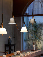 Zovenarae Triangular Wood Pendant Light - Lamp Outdoor