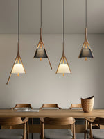 Zovenarae Triangular Wood Pendant Light - Lamp Outdoor