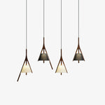 Zovenarae Triangular Wood Pendant Light - Lamp Outdoor