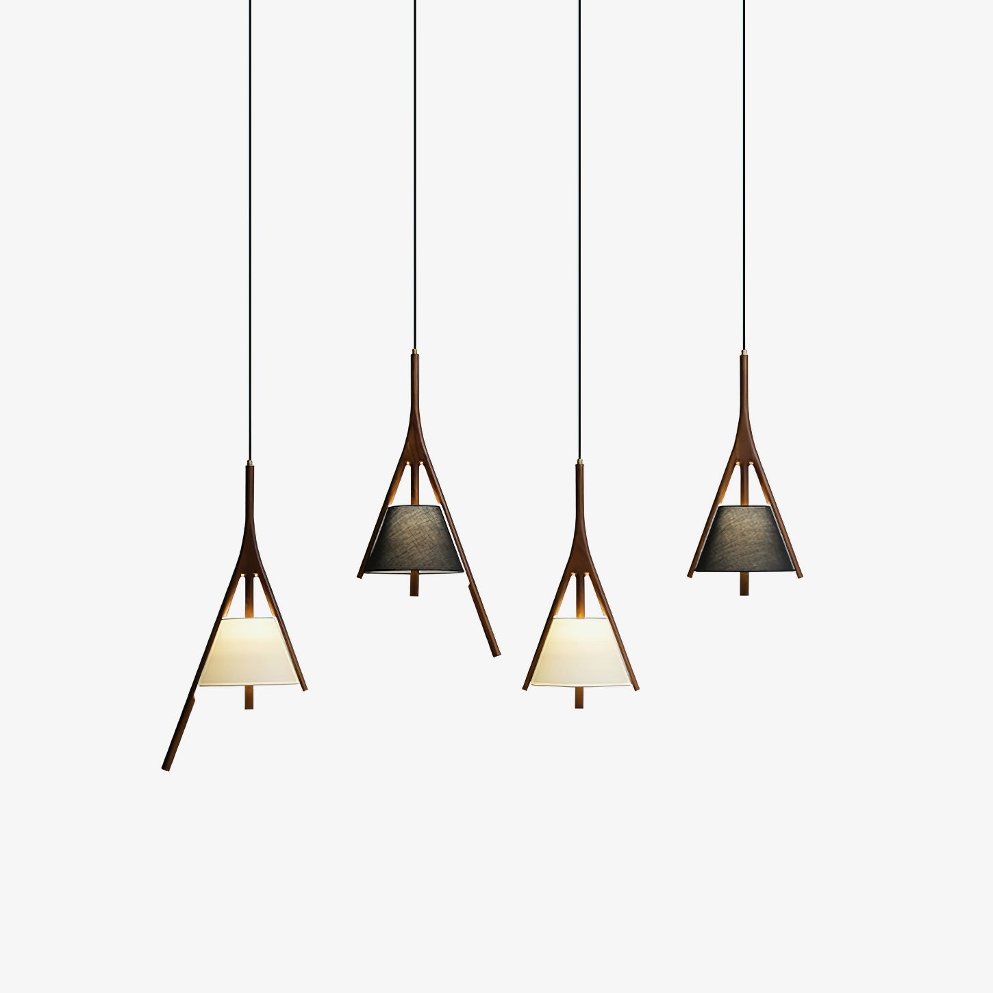 Zovenarae Triangular Wood Pendant Light - Lamp Outdoor