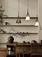 Zovenarae Triangular Wood Pendant Light - Lamp Outdoor