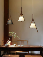 Zovenarae Triangular Wood Pendant Light - Lamp Outdoor